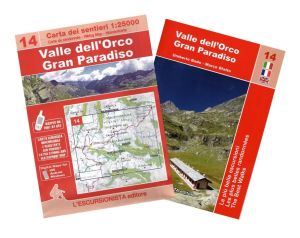 14 - Valle dell'Orco, Gran Paradiso carta dei sentieri 1:25.000 IMPERMEABILE con guida